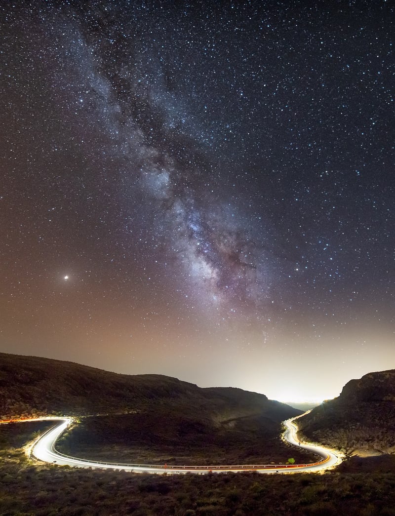 Night sky during travel